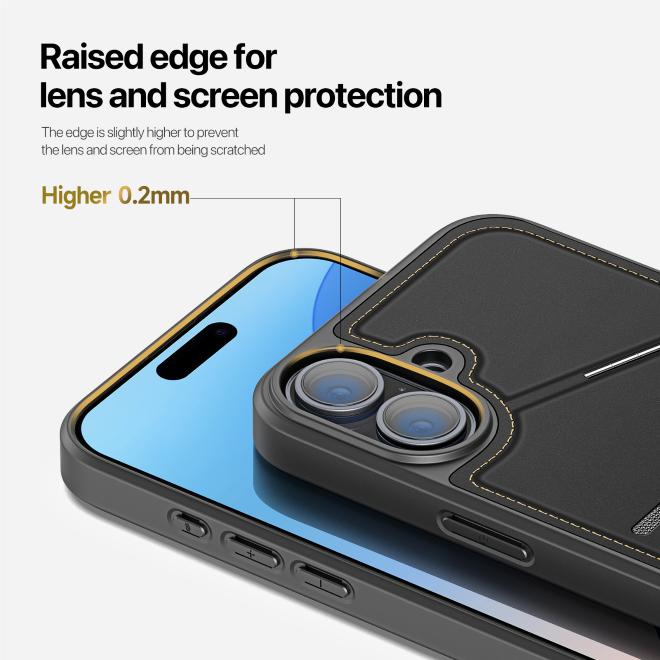 Produktbild Dux Ducis iPhone 16 Plus Case with card slot - Black (Apple iPhone 16 Plus)