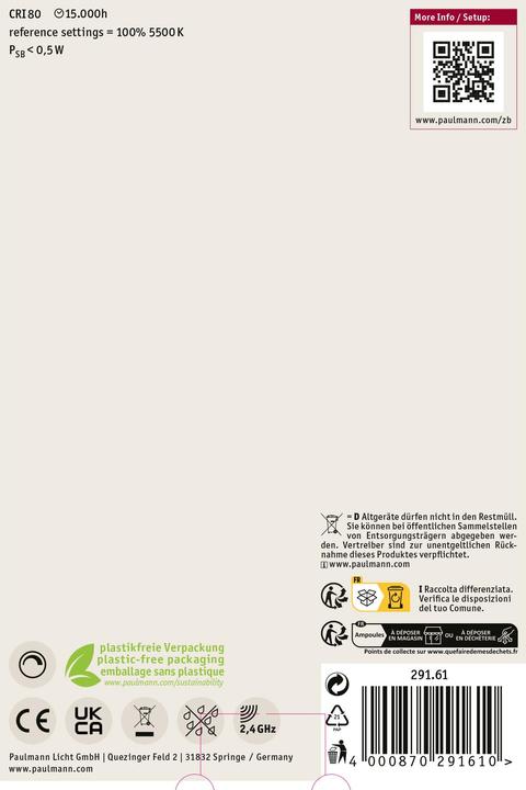 Image du produit Paulmann Filament Globe Zigbee (E27, 7.50 W, 600 lm, 1 x, G)