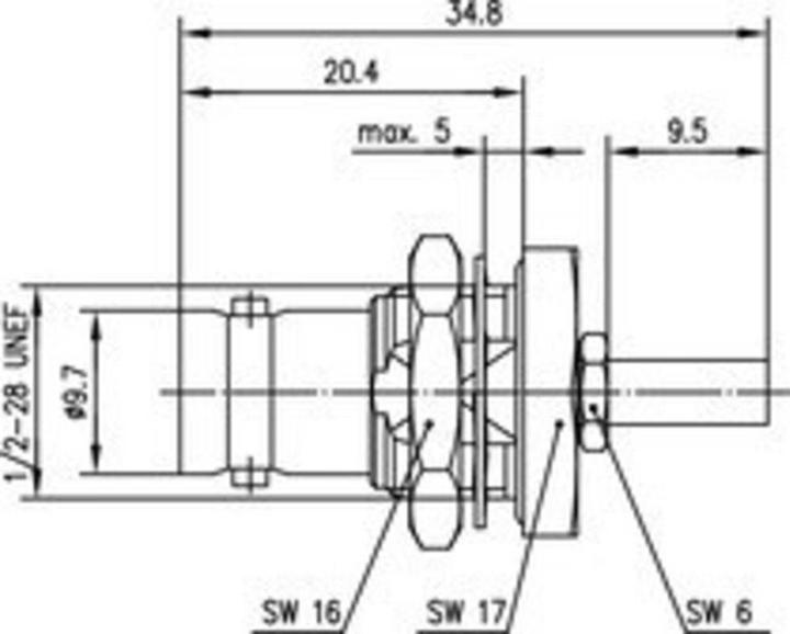 Produktbild Telegärtner BNC-Kabeleinbaubuchse Crimp G03 50 Ohm, crimp/crimp, A2913, Z04, G03 (RG-178 B/U)