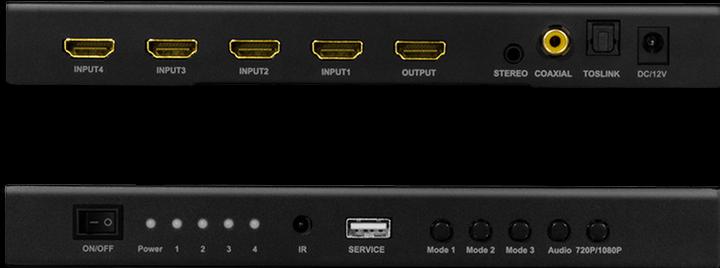 Produktbild LogiLink HDMI-Switch 4x1-Port, Multiviewer, 1080p/60 Hz, Scaler, Seamless, RC