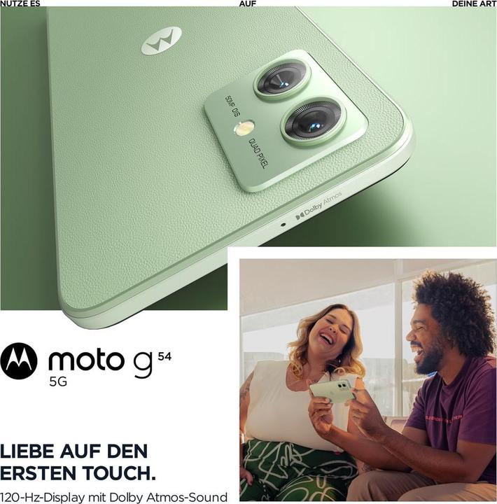 Produktbild Motorola Moto G54 (256 GB, Mint Green, 6.50", SIM + eSIM, 50 Mpx, 5G)