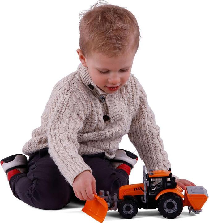 Actual product image Polesie Cavallino tractor with snow plough yellow, scale 1:32
