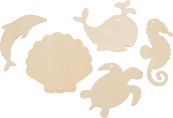 Actual product image Creativ Company Wooden small parts sea animals 5 pieces, Nature