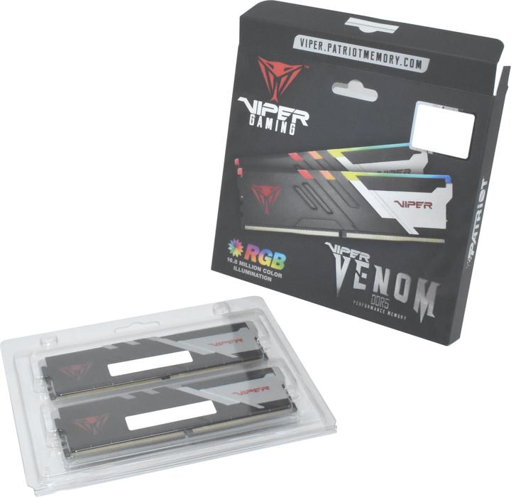 Produktbild Patriot Viper Venom RGB 32GB DDR5 6200-40, PVVR532G620C40K (2 x 16GB, 6200 MHz, DDR5-RAM, DIMM)