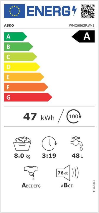 Energie-Label Asko WMC 6863P.W (8 kg, Links)