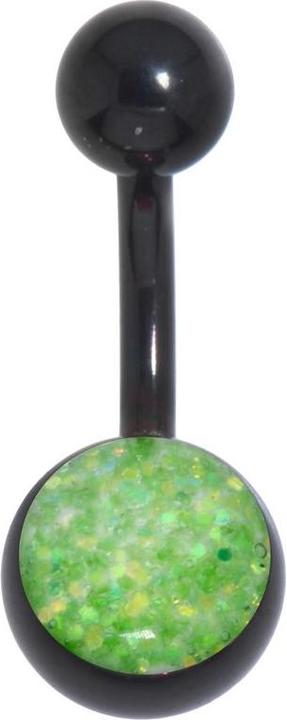 Immagine prodotto Bijouteria Piercing ventre (Rivestimento PVD (nero), Acciaio chirurgico 316L, Resina epossidica)