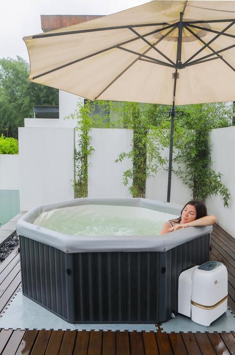 Produktbild PureHaven aufblasbarer Whirlpool 193x193x76 cm für 6 Personen selbstreinigend inkl. Filterkatuschen (6 Pers.)