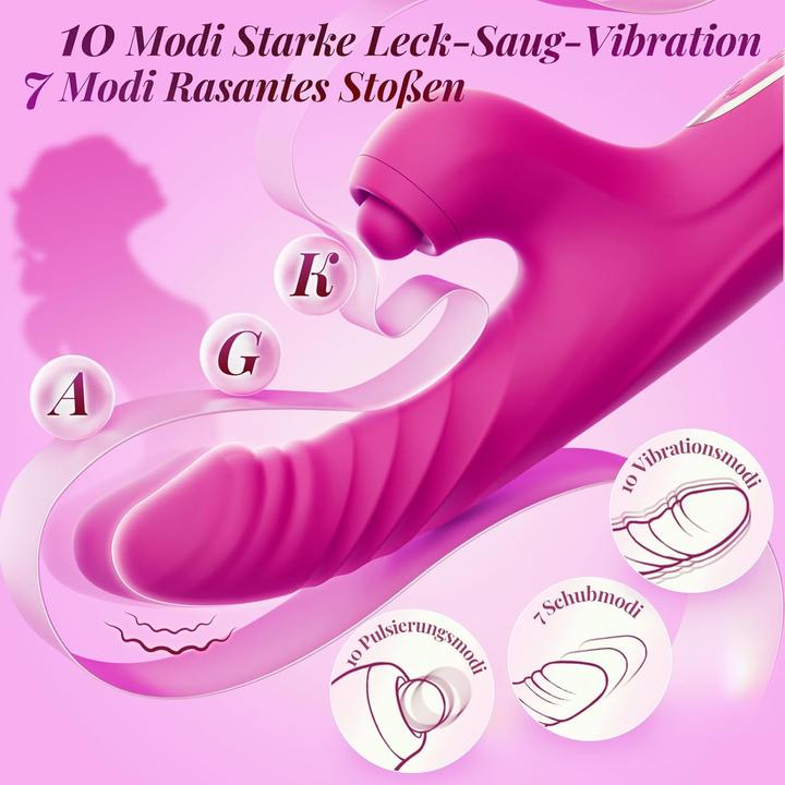 Produktbild Unikrealer Rabbit Vibrator mit Stoss- und Saugfunktion