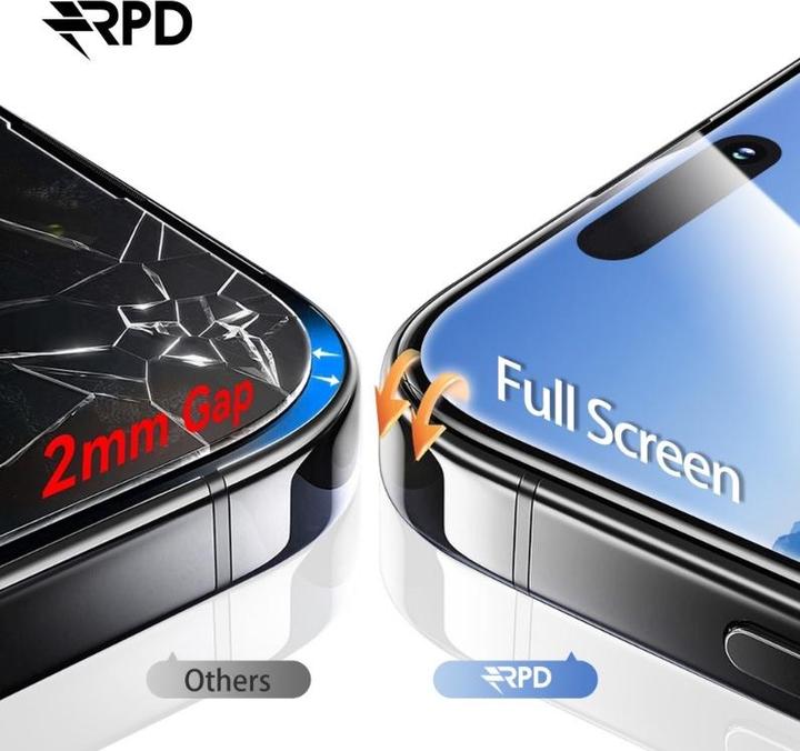 Actual product image RPD iPhone 13 Pro Max / 14 Plus - SilkTouch Premium - Edge-to-edge armoured glass, transparent (1 Piece, Apple iPhone 14 Plus, Apple iPhone 13 Pro Max)