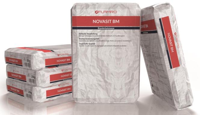 Produktbild Flamro 01161000 NOVASIT BM im 20kg Sack Brandschutzmasse f.Kabel-/Kombiabschott (1 x, 20 kg)