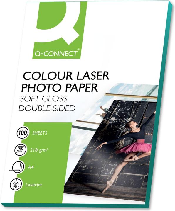 Q-Connect Papier photo Couleur Laser, brillant (220 g/m², A4, 100 x)