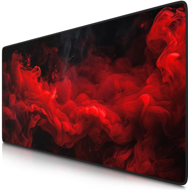 Actual product image Titanwolf Gaming Mouse Pad, 900 x 400mm XXL Speed Gaming Mouse Mat, Mousepad Extra Large Surface, Red Smoke (XXL)