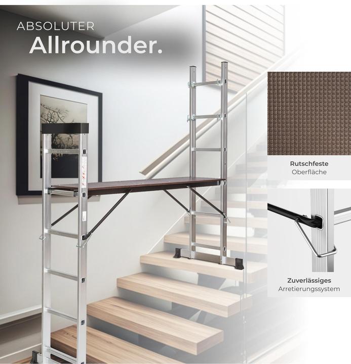 Produktbild tectake Mehrzweckleiter (Plattformleiter, 160 cm)