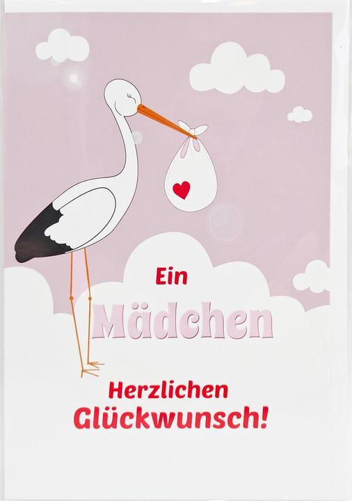 Immagine prodotto ASMI Baby Glückwunschkarte - HERZLICHEN GLÜCKWUNSCH - EIN MÄDCHEN (1 pz.)