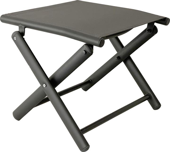 Produktbild Mojawo B-WARE Garten Klapphocker / Fusshocker Metall - Textilen Anthrazit / Grau