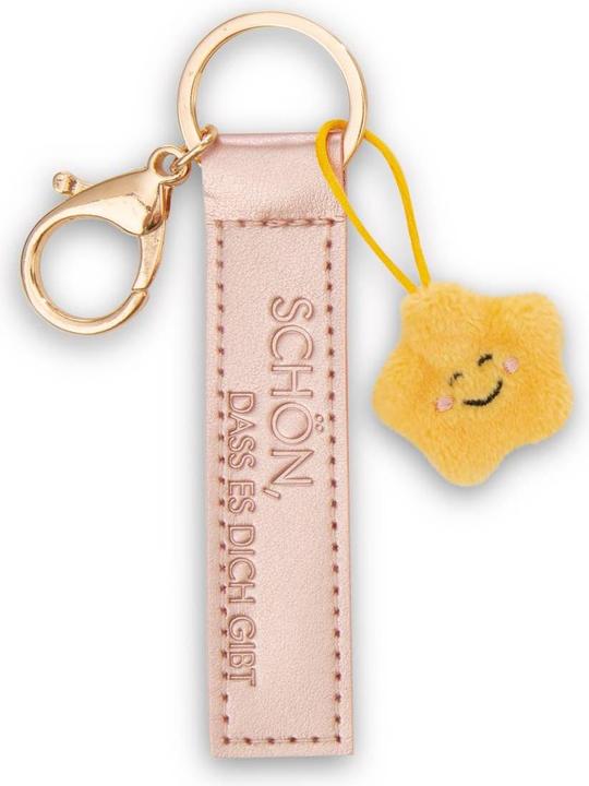 Magni NICI Schlüsselanhänger Schön, dass es dich gibt Kunstlederband mit Stern roségold 10cm
