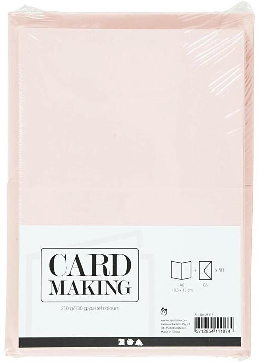 Actual product image Creativ Company Blank card and envelope 10.5 x 15 cm, 50 pieces, pastel (50 pcs.)