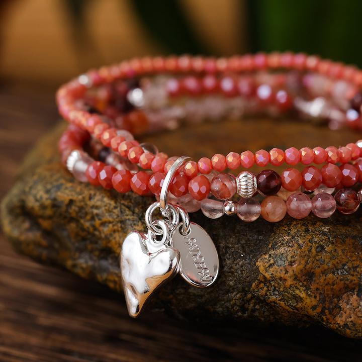 Andreani Armband aus echtem Hämatoid mit Herzanhänger (8 cm, Hämatoid)