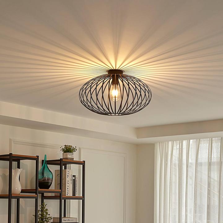 Produktbild Lindby Maivi Deckenleuchte Käfig schwarz 50 cm (E27)