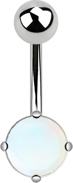 Immagine prodotto Star Piercing Banana d'argento con pietra argenon rotonda (Mnerale, senza ottone, Acciaio chirurgico 316L)