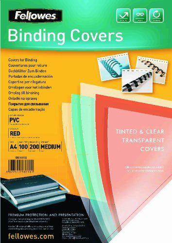 Image du produit Fellowes Feuille de couverture en PVC, rouge-transparent