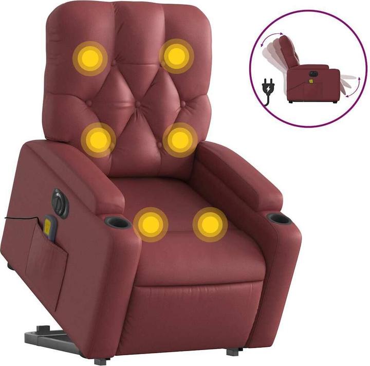 Actual product image VidaXL Massage chair with stand-up aid electric imitation leather