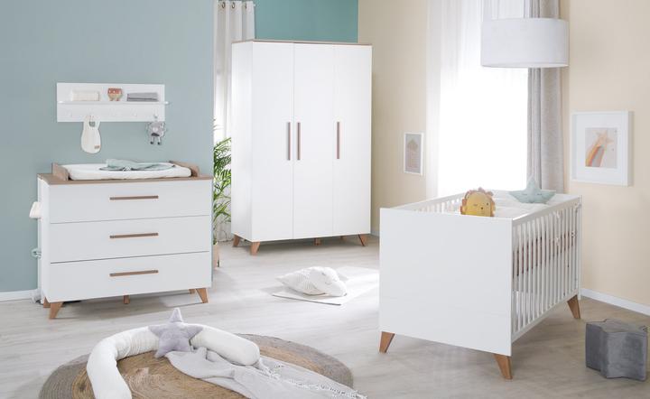 Roba Kinderzimmerset Ole (Kinderkleiderschrank, Babybett, Wickelkommode)