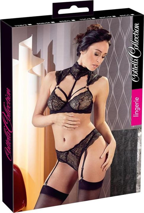 Actual product image Cottelli Collection Suspender set with flower tip (L, 85 B)