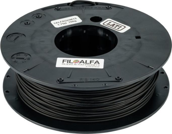 Produktbild Filoalfa Leitfähiges PLA 150gr 1.75mm (PLA, 1.75 mm, 700 g, Schwarz)