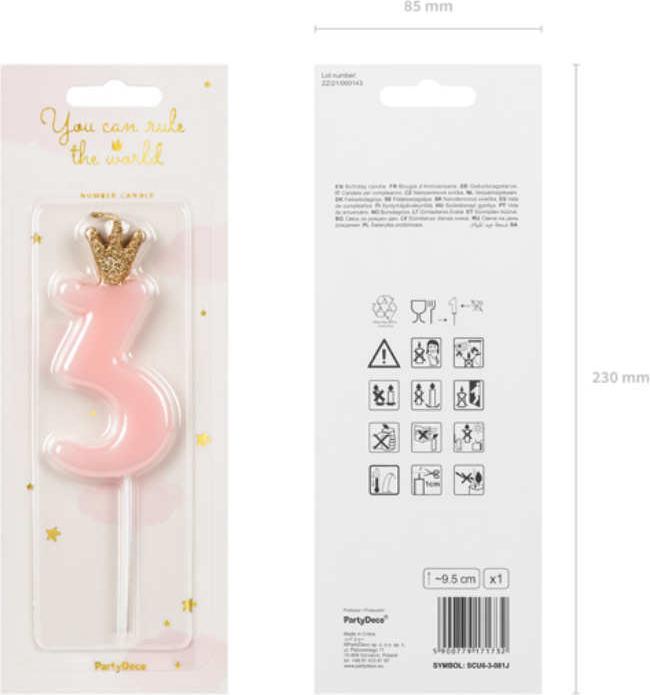 Produktbild Partydeco Zahl 3 (1 x)