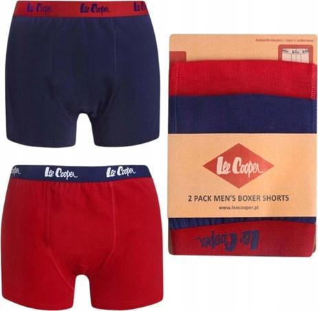 Lee Cooper Herren Boxershorts Duobox Rot/Marineblau (XXL)
