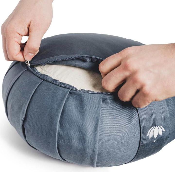 Actual product image Lotuscrafts Zafu Meditation Cushion Zen Kapok Bordeaux (15 cm)