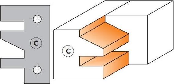 Produktbild CMT 695.014C Profilmesser 40x24,5x2 Typ C für Art 694.014 (Ersatzklinge)
