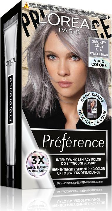 Image du produit L'Oréal Paris L'Oréal Préférence Vivid Colors Teinture pour cheveux 9.112 Smokey Grey (9.112 Smokey Grey)