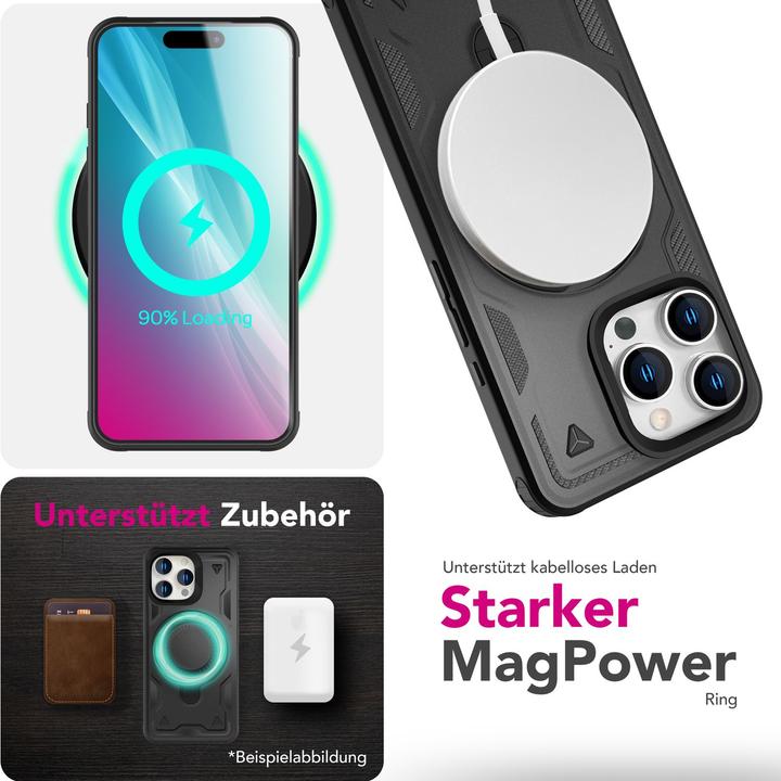 Image du produit Nalia Stormguard - Stossfeste MagSafe Panzer Hülle mit Ring - Military Kickstand Cover (Apple iPhone 16 Pro Max)