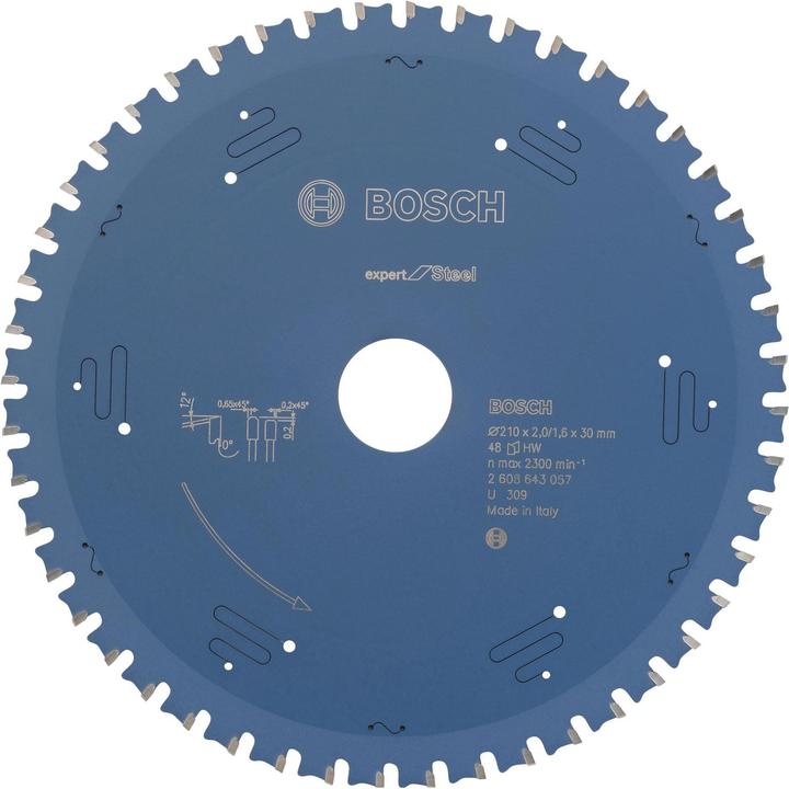Bosch Professional Zubehör Kreissägeblatt Expert for Steel, 210 x 30 x 2,0 mm, 48
