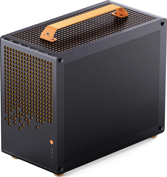 Actual product image Jonsplus MATX Handle Case Z20 - Black-Orange (Mini-ITX, mATX)
