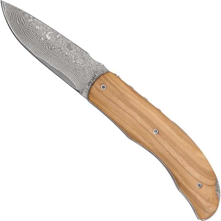 Image du produit Haller Couteau de poche damas manche en bois d'olivier 42977 (7 cm)