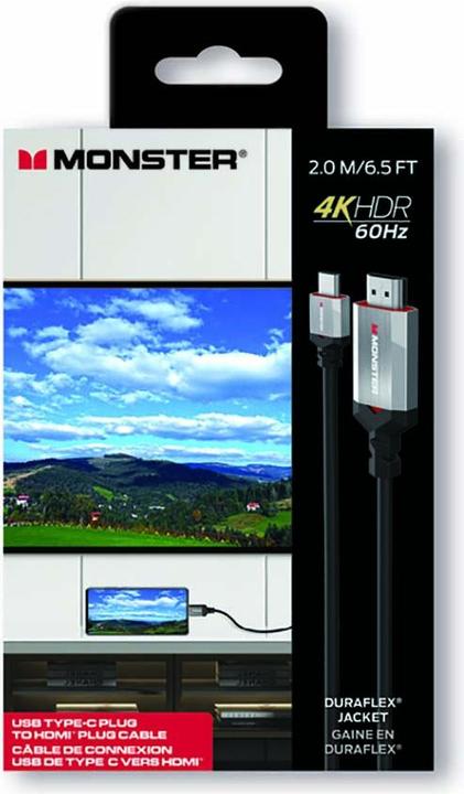 Produktbild Monster Cable USB C Vers HDMI Essentials UHD 4k Hdr 60hz 2m (2 m, HDMI)