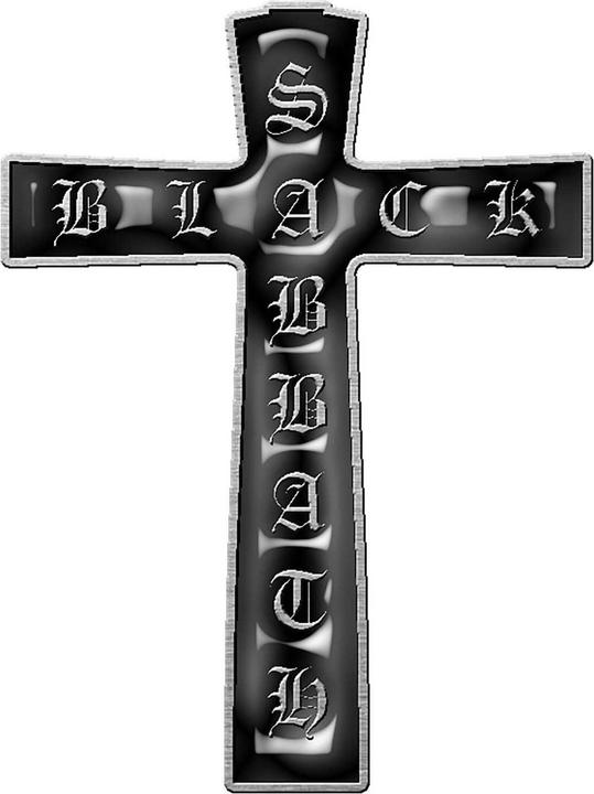 Actual product image Black Sabbath Enamel Cross Badge