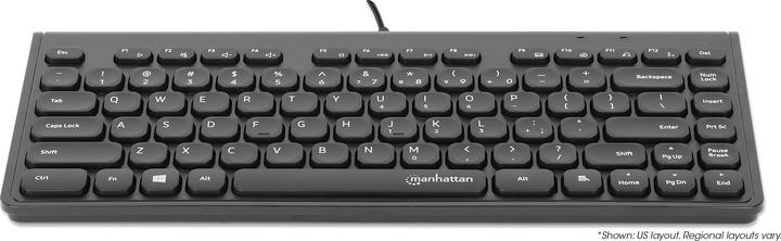Actual product image Manhattan Slim USB mini keyboard 1.5m cable black (DE, Cable)