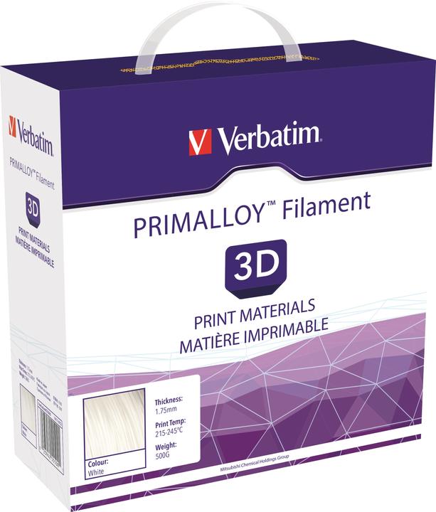 Image du produit Verbatim Filament Primalloy (Primalliage, 1.75 mm, 500 g, Blanc)