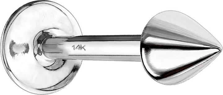 Star Piercing Micro Labret 14k weissgold mit Cone (ohne Messing, 14k Gold)