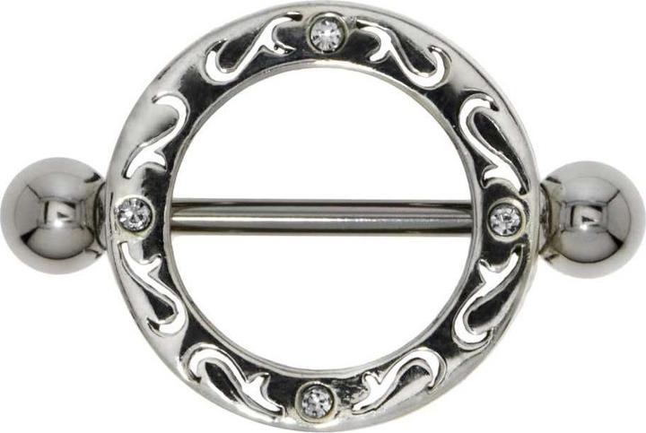 Bijouteria Brustpiercing (Chirurgenstahl 316L, Kristall, Silber 925)