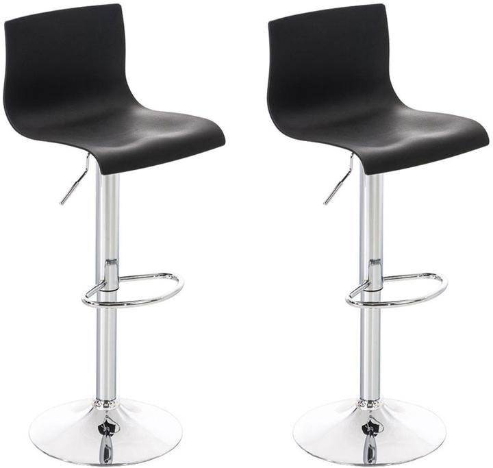 Actual product image CLP Set of 2 bar stools Hoover plastic chrome, black