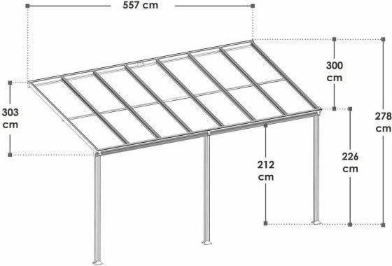 Produktbild Juskys Terrassenüberdachung Terrassendach Borneo