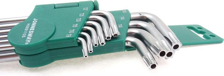Produktbild Jonnesway TORX-Schlüsselsatz mit Loch, extra lang, Grösse T9-T50, 10-teilig