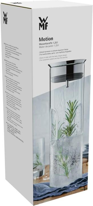 Produktbild WMF Wasserkaraffe 1,25l Griffmulde Glas Karaffe Motion CloseUp-Verschluss (1.25 l)
