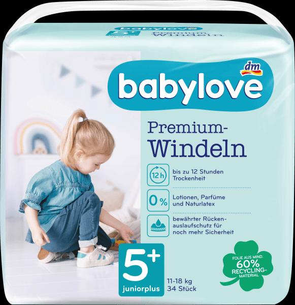 Actual product image dm babylove Premium-Windeln (Size 5+, Pack, 34 Piece)