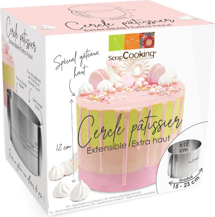 Produktbild ScrapCooking Tortenring ausziehbar, H: 12cm (18 cm)